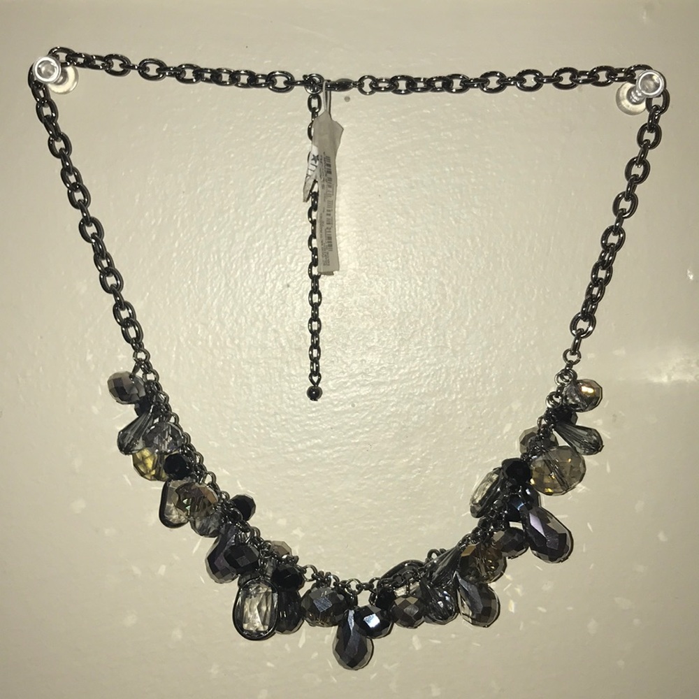Black & silver sparkly costume necklace